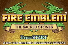 Fire Emblem- The Sacred Stones / gba Title Image