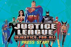 Justice League- Injustice for All / gba Title Image