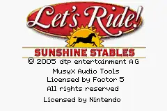 Lets Ride!- Sunshine Stables / gba Title Image