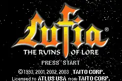 Lufia- The Ruins of Lore / gba Title Image