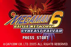 Megaman Battle Network 6- Cybeast Falzar / gba Title Image