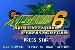 Megaman Battle Network 6- Cybeast Gregar / gba Title Image