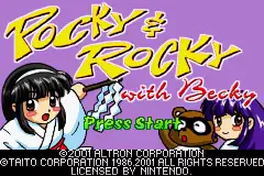 Pocky & Rocky with Becky / gba Title Image