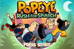 Popeye- Rush for Spinach / gba Title Image