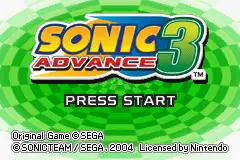 Sonic Advance 3 / gba Title Image