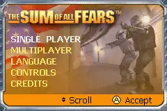 Sum of All Fears / gba Title Image