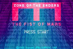 Zone of The Enders- The Fist of Mars / gba Title Image