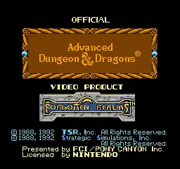 Advanced Dungeons & Dragons - Hillsfar / nes Title Image