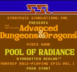 Advanced Dungeons & Dragons - Pool of Radiance / nes Title Image