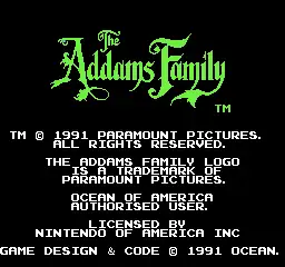 Addams Family / nes Title Image