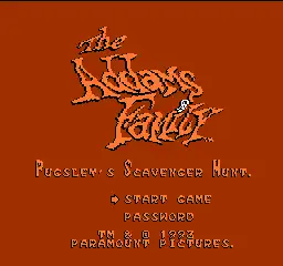 Addams Family - Pugsley's Scavenger Hunt / nes Title Image