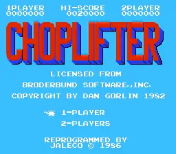 Choplifter / nes Title Image
