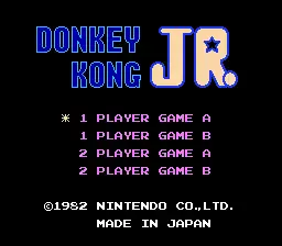 Donkey Kong JR / nes Title Image