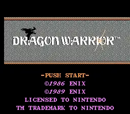 Dragon Warror / nes Title Image