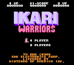 Ikari Warriors / nes Title Image