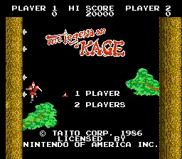 Legend of Kage / nes Title Image
