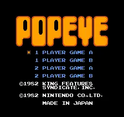 Popeye / nes Title Image