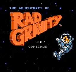 Adventures of Rad Gravity / nes Title Image